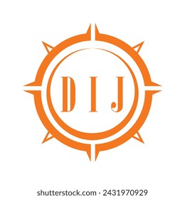 Diseño de letra DIJ. Diseño del logotipo de la tecnología de la letra DIJ sobre fondo blanco. Diseño de logo DIJ Monogram para emprendedor y empresa.