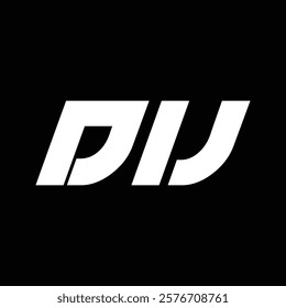 DIJ letter technology logo design on black background. DIJ creative initials letter IT logo concept. DIJ setting shape design