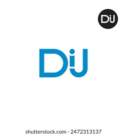 Diseño de monograma de letra de logotipo DIJ