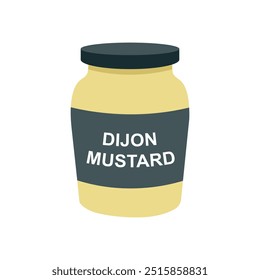 Dijon mustard sauce jar. Mustard jar  vector illustration.