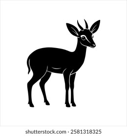 dik dik animal silhouette design on isolated 