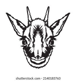 Dik dik face vector iilustration in hand drawn style, perfect for tshirt and mascot design 