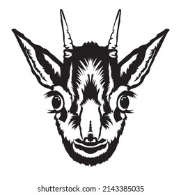 Dik dik face vector iilustration in hand drawn style, perfect for tshirt and mascot design 