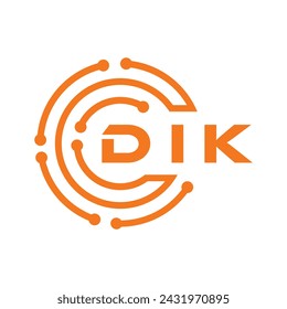 DIK-Buchstabendesign. DIK Letter Technologie Logo Design auf weißem Hintergrund. DIK Monogram Logo Design für Unternehmer und Unternehmen.