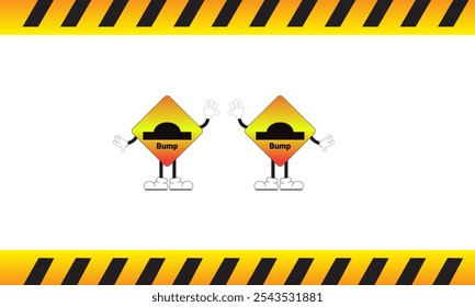 Dike sign graphic vector illustration with cartoon characters. Graphic design is suitable for children's education, story books, or traffic safety materials. vector illustration