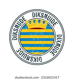 Diksmuide, Belgium city vector grunge rubber stamp over white background