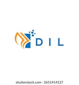 DIL credit repair accounting logo design on white background. DIL creative initials Growth graph letter logo concept. DIL business finance logo design.
