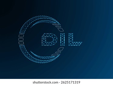 DIL bajo diseño de Vector de logotipo de letras de polietileno. DIL diseño de logotipo de poliéster inferior. 