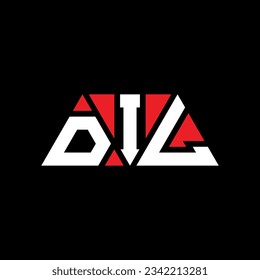 Diseño del logotipo de la letra triangular DIL con forma triangular. Monograma de diseño del logotipo del triángulo DIL. Plantilla de logotipo vectorial de triángulo DIL con color rojo. Logo triangular DIL Diseño sencillo, elegante y lujoso.