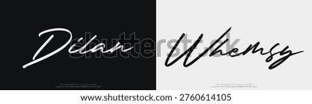 Dilan Whemsy, Hand drawn vector alphabet. Modern monoline signature script font. Elegant Signature Font. Best Alphabet Beautiful Calligraphy Signature Font
