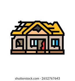 dilapidated house or shelter color icon vector. dilapidated house or shelter sign. isolated symbol illustration