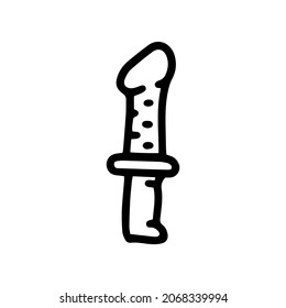 Dildo Handle Line Vector Doodle Simple Stock Vector (Royalty Free