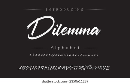 Dilemma Best Alphabet Painting Paint Brush Beauty Script Logotype Font lettering handwritten