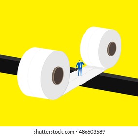 Dilemma / A business person was trapped in middle of two big tape road.