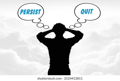The dilemma of persistence vs. quitting: a crossroads of decision.