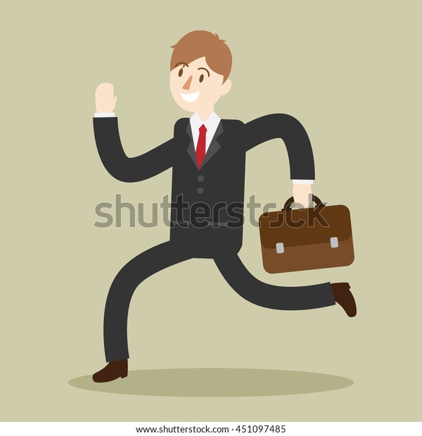 Diligent Business Man Go Work Happy Stock Vector Royalty Free