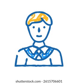 diligent family man doodle icon sketch vector. diligent family man sign. isolated symbol illustration