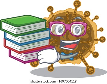A diligent student in negarnaviricota mascot design concept with books