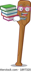 A diligent student in oars mascot design concept read many books
