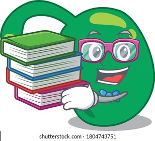 A diligent student in pineal mascot design concept read many books