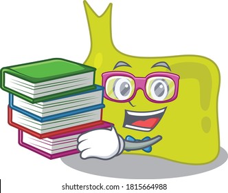 Un estudiante diligente en el concepto de diseño de mascotas de pituitaria leyó muchos libros