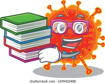 A diligent student in riboviria mascot design concept with books