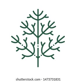 Dill color line icon. Greenery sign. Natural vegetable symbol. Healthy, organic food concept. Cooking ingredient. UI/UX/GUI design element. Editable stroke.
