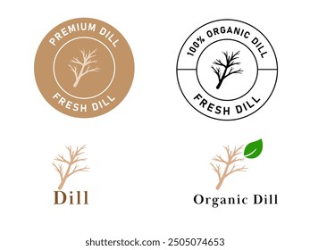 dill herb organic food ingredient condiment spice nature herbal aromatic plant design icon logo