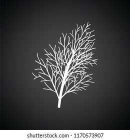 Dill icon. Black background with white. Vector illustration.