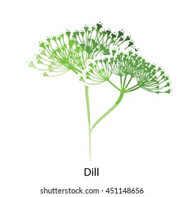 Dill  icon. Flat color design. Vector illustration.