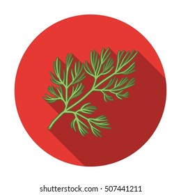 Dill icon in flat style isolated on white background. Herb an spices symbol stock vector illustration.