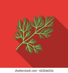 Dill icon in flat style isolated on white background. Herb an spices symbol stock vector illustration.