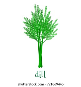 Dill icon in flat style isolated on white background. 