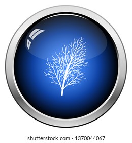 Dill icon. Glossy Button Design. Vector Illustration.