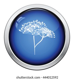 Dill  icon. Glossy button design. Vector illustration.