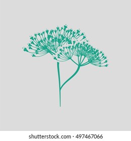 Dill  icon. Gray background with green. Vector illustration.