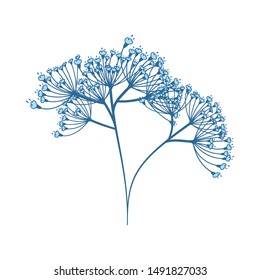 Dill Icon. Thin Line With Blue Fill Design. Vector Illustration.