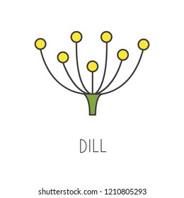 dill line vector illustration, cooking isolated icon.