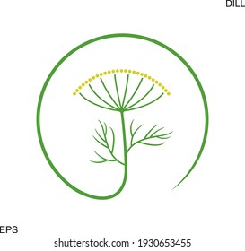 Dill logo. Isolated dill on white background