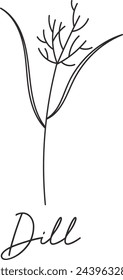 Dill Micro Greens Sketch Vector Illustration