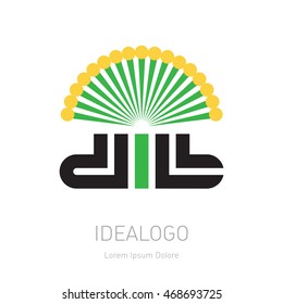 Dill - original lettering logo, vector organic logotype or illustration.
