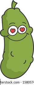 Dill Pickle Cartoon in Love