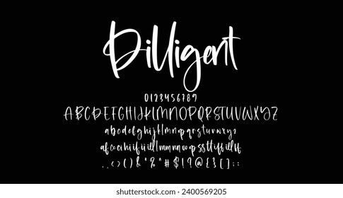 Dilligent beauty script handwritten font Best Alphabet Alphabet Brush Script Logotype Font lettering handwritten