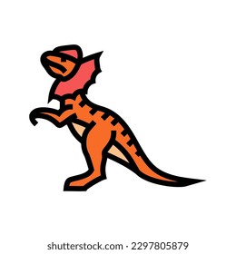dilophosaurus dinosaur animal color icon vector. dilophosaurus dinosaur animal sign. isolated symbol illustration