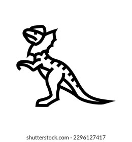 dilophosaurus dinosaur animal line icon vector. dilophosaurus dinosaur animal sign. isolated contour symbol black illustration