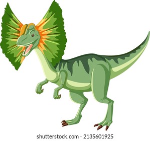 Dilophosaurus dinosaur on white background illustration