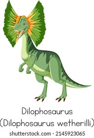 Dilophosaurus in green color illustration