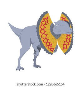 Dilophosaurus vector illustration isolated in white background. Dinosaurs Collection.