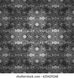 Dim element on gray background. Dim floral ornament in baroque style. Damask seamless repeating background. Dim Wallpaper on texture background.