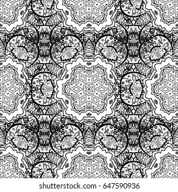Dim elements on gray background. Seamless oriental ornament in the style of baroque. Traditional classic vector dim seamless pattern.